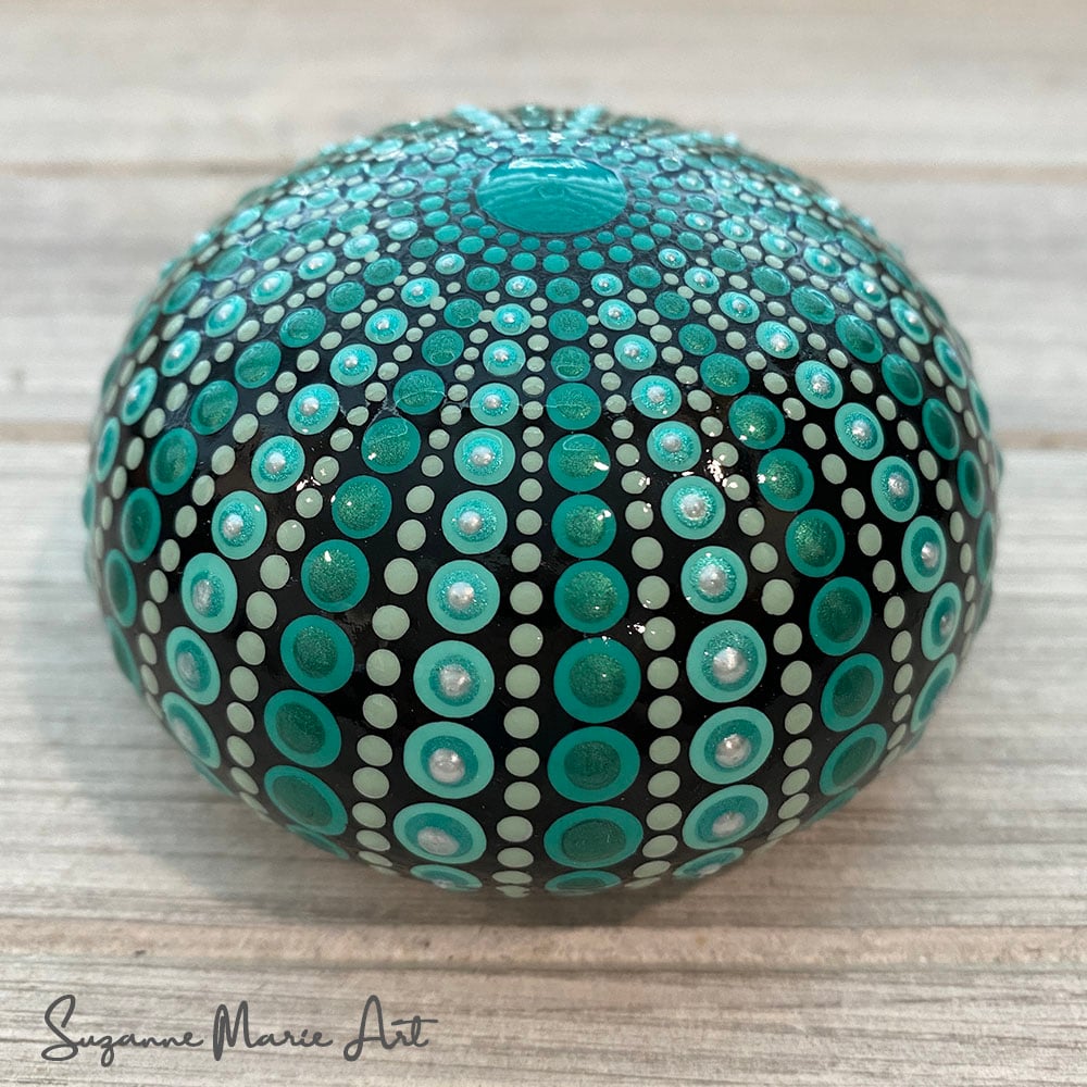 Aqua Sea Urchin I | Suzanne Marie Mandala Art